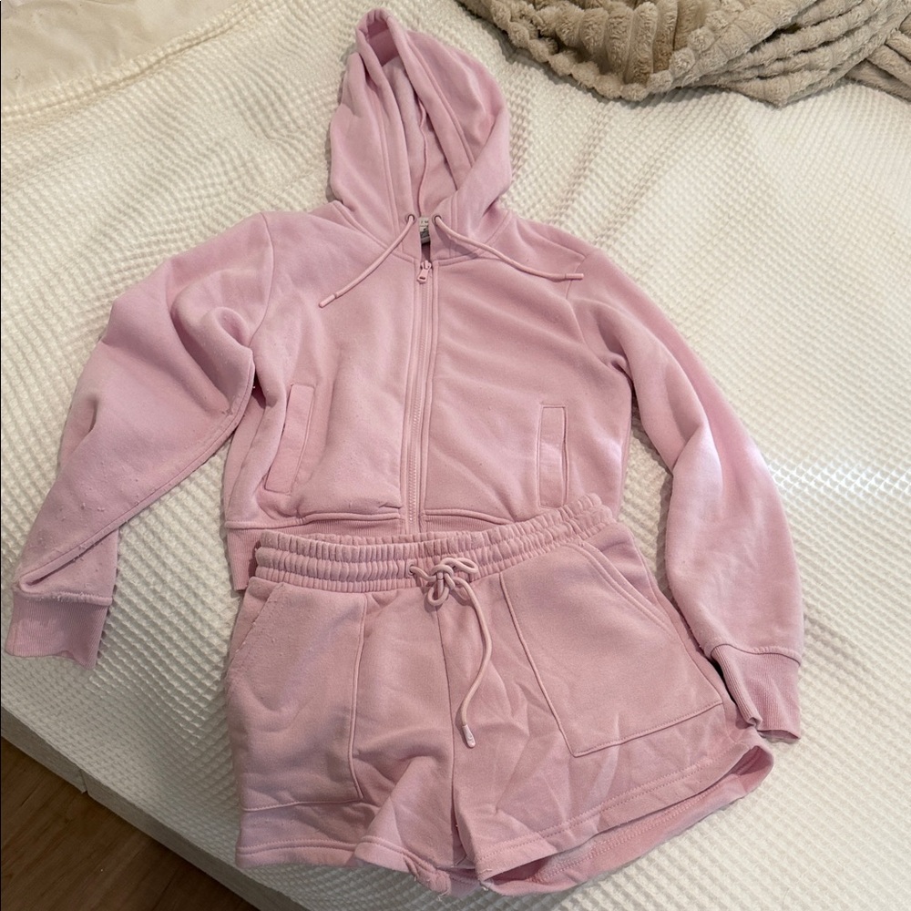 Better Together Pink Hoodie and Shorts Two Piece Set